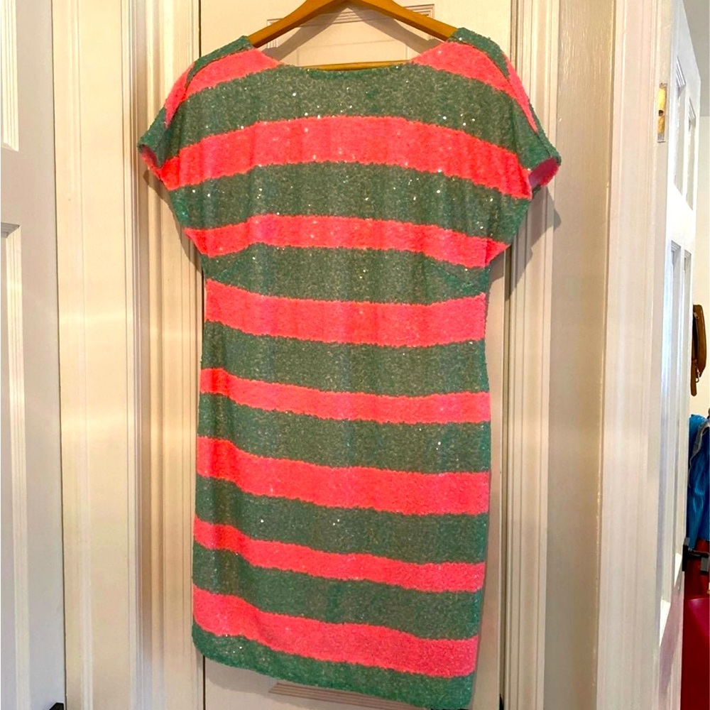 Lilly Pulitzer pink and green sequin dress size 6